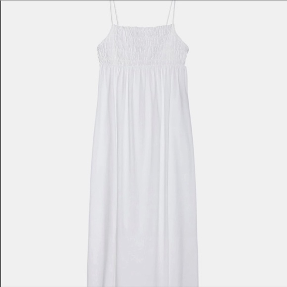 Zara Elasticized White Dress Small - Picture 2 of 12